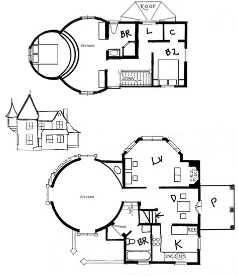 A little tudor manor based off this one https://www.architecturaldesigns.com/house-plans/turreted-tudor-cottage-11605gc House With Turret Home Plans, Cottage With Turret, Witchy Cottage Floor Plan, Whimsical House Floor Plans, Cottage Core Floor Plans, Witch House Floor Plan, Witch House Plans, Witch Cottage Floor Plans, Small Castle Floor Plans