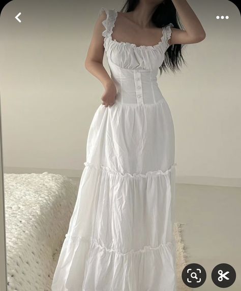 Long White Dress Aesthetic, White Summer Dress Aesthetic, Long White Dress Outfit, White Dress Aesthetic, White Long Dress, Summer Long Dress, White Sundress, Night Dress For Women, Neue Outfits