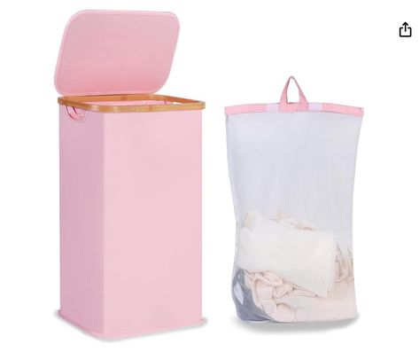 Laundry Hamper with Lid, 110L Large Laundry Basket with Handle and Lid, Collapsible Clothes Basket Organizer with Removable Inner Bag for Clothes Toys Towels,Pink Preppy Laundry Basket, Laundry Hamper With Lid, Large Laundry Basket, Clothes Hamper, Large Clothes, Basket Organization, Clothes Basket, Laundry Hamper, Laundry Basket