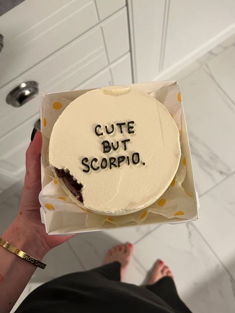 Funny 21 Bday Cake, Bento Cake Making, Funny Bento Cake Ideas, Scorpio Cake Birthdays Aesthetic, Simple Bday Cake Ideas, Bento Cakes For Birthday, Bento Cake Design Birthday Funny, Birthday Cake With Quotes, November Cakes Birthday