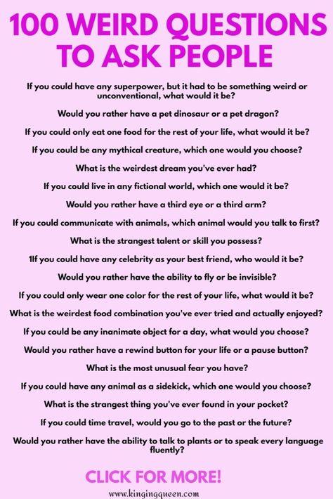 weird questions to ask Questions To Ask People Random, Mind Boggling Questions, Roadtrip Questions Friends, Controversial Questions Funny, Psychological Questions To Ask, Silly Questions To Ask Friends, Cool Questions To Ask People, Random Questions To Ask Funny, Weird Questions To Ask A Guy