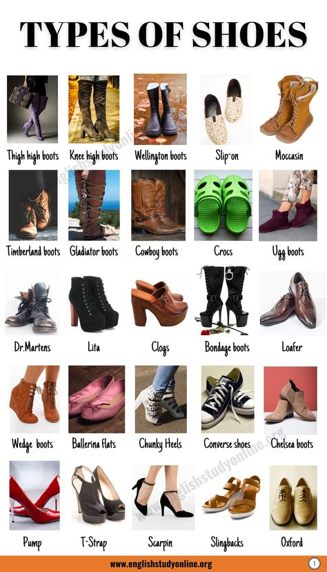 Dress Names Style Types Of Casual, Types Of Sandals Name, Boots Names, Types Of Heels With Names, Fashion Terminology, Gladiator Boots, Shoes Names, Fashion Terms, Fashion Dictionary