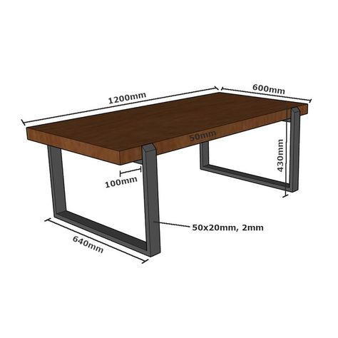 With exquisite workmanship of wood and metal in a rustic natural finish, this coffee table has a distinctly welcoming and robust presence in any home. As an essential piece for every sensible home, this coffee table stands out with its charming industrial character and functional strength. The industrial styling of this desk combines wood tabletop and durable powder-coated steel frame for a truly rustic vibe. Metal Wood Coffee Table, Wood Coffee Table Diy, Meja Industrial, Steel Frame Furniture, Diy Industrial Furniture, Wood Patio Chairs, Iron Furniture Design, Minimalist Furniture Design, Steel Bed Frame