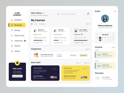 Educational dashboard by Oksana Zavodna Dashboard Design Ui, Education Dashboard, Dashboard Ui Design, Student Dashboard, Web Development Programming, Ui Design Website, Admin Dashboard, Dashboard Ui, Daily Ui