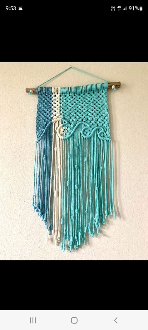 Macrame Beach Decor, Beach Macrame Wall Hangings, Macrame Ocean Wall Hanging, Wave Macrame Wall Hanging, Macrame Wave Pattern, Beachy Macrame, Coastal Macrame, Macrame Seashell, Macrame Wave