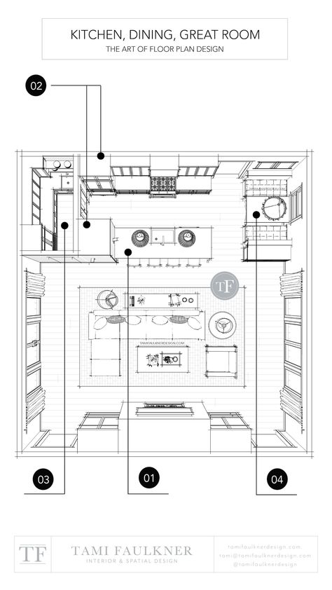 GALLEY KITCHEN DESIGN - AN EXCELLENT SPACE-SAVINGS LAYOUT — Tami Faulkner Design | Custom Floor Plans, Spatial and Interior Design Services in person and online Large Galley Kitchen Layout, Small Kitchen Floor Plans Layout, Kitchen Floorplan Ideas, Walk Through Kitchen Layout, Kitchen Configuration Layout, Kitchen With Scullery Layout, Galley Kitchen Layout Floor Plans, Kitchen Extension Floor Plan, Galley Kitchen Floor Plans