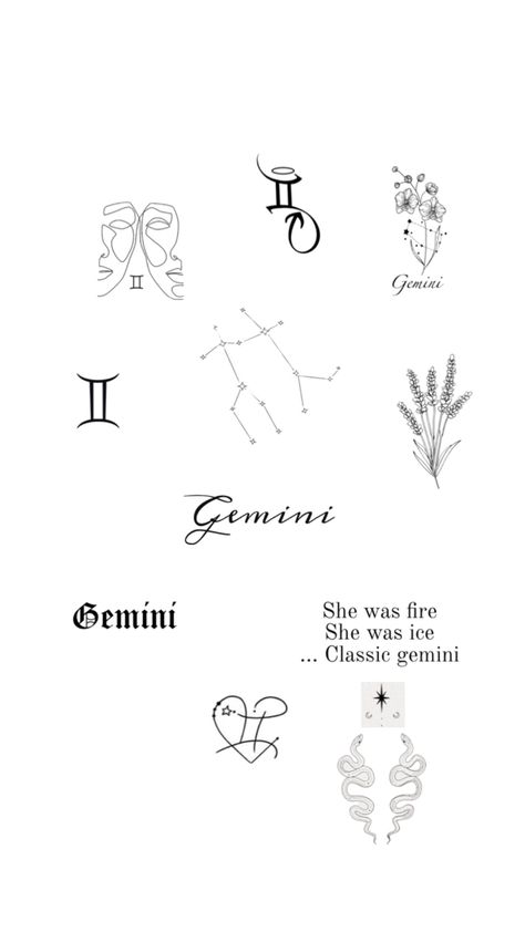 Dainty Gemini Tattoo, Small Gemini Tattoo, Gemini Tattoo Ideas, Gemini Tattoos, Tattoos Fonts, Gemini Tattoo Designs, Gemini Symbol, Gemini Tattoo, Cool Small Tattoos