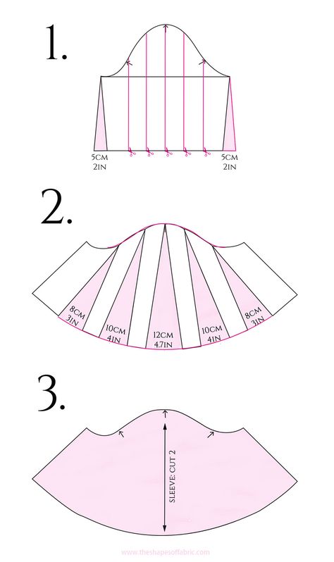 5 Dress Pattern Ideas for the Summer - The Shapes of Fabric Long Sleeve Cut Out Dress, Flutter Sleeve Pattern, Pattern For Dress, Flare Sleeves Pattern, Bell Sleeve Pattern, Sewing Sleeves, Dresses By Pattern, Bodice Pattern, Dress Sleeves