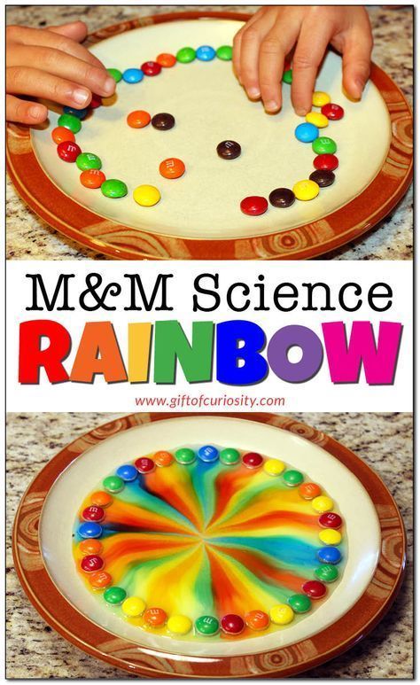 M&M science rainbow Preschool Rainbow, Vetenskapliga Experiment, Rainbow Toys, Candy Science, Rainbow Project, Rainbow Board, Preschool Science Activities, Science Experiments For Preschoolers, Kid Science