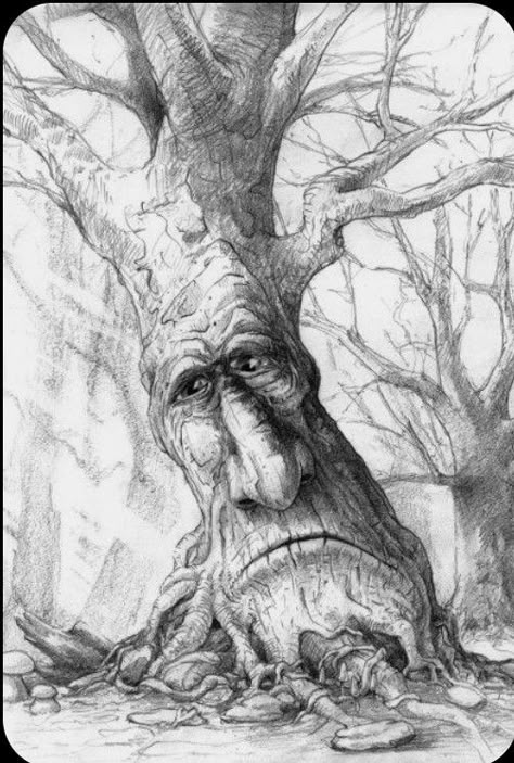 Tree Drawings Pencil, Fantasy Drawings, Art Drawings Sketches Pencil, Dark Art Drawings, Pencil Art Drawings, Art Drawings Sketches Creative, Tree Drawing, Arte Fantasy, Fairy Art