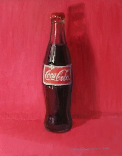 Paintings: Pink Coke by Michela Mansuino Coke Bottle Painting, Coke Painting, Alla Prima Painting, Contemporary Realism, Cola Bottle, Coke Cola, Color Study, Mixed Media Photography, Coke Bottle