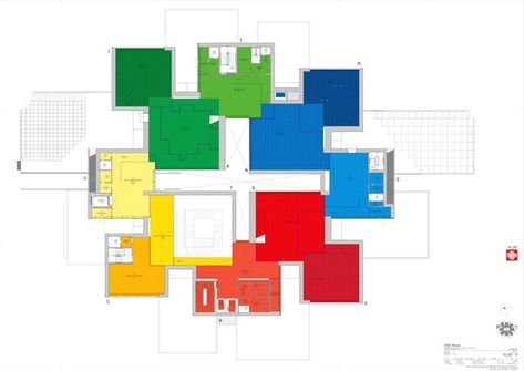 LEGO House,First Floor Plan Elevation Lego Architecture Building, Lego Factory, Plan Elevation, Architectural Scale, Big Lego, Office Architecture, House Big, Bjarke Ingels, Classic Lego