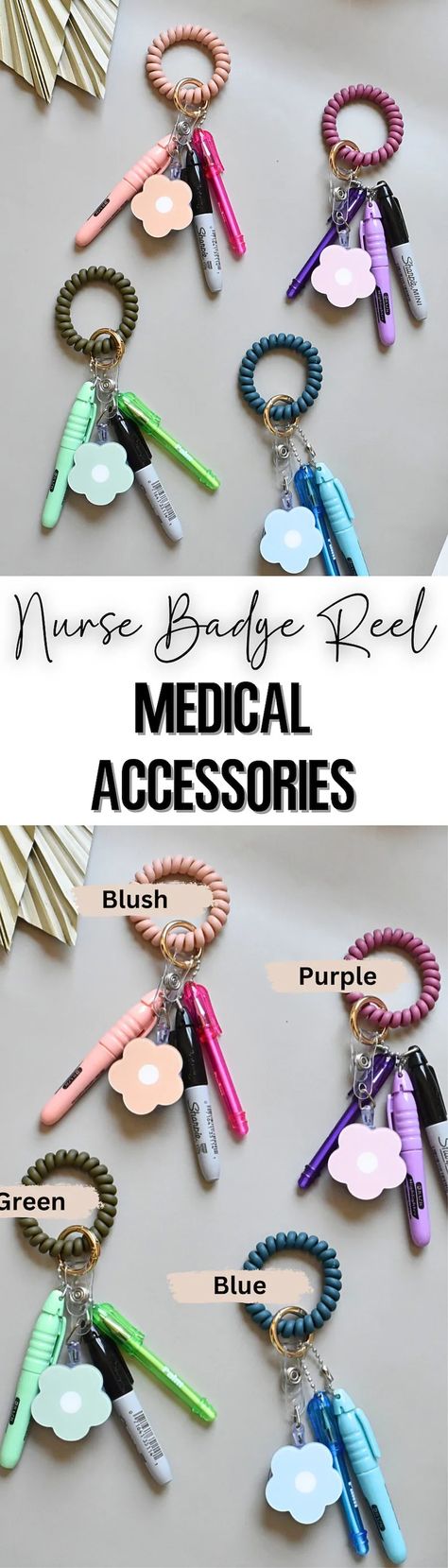 Personalized Badge Reel Nurse Custom Badge Reel Medical Accessories Custom Badge Holder Nurse ID Reel Birthday Gift for Nurse Thank You Gift - Etsy Cute Nurse Accessories, 333 Painting, Nurse Week Gift Ideas Diy, Mini Sharpie, Nursing Inspiration, Scrubs Fashion, Blush Accessories, Vet Tech School, Nursing Goals