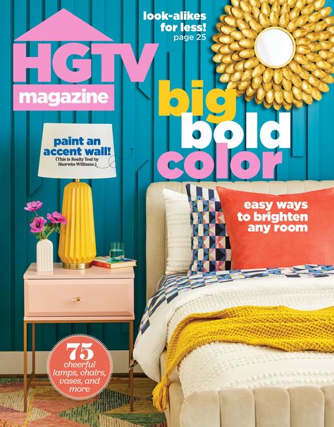 Why hello @blessedlittlebungalow! 😍 We are so happy to share that our client, @blessedlittlebungalow, was recently featured on the cover of @hgtvmagazine's May issue. Interior Designer, Amber Guyton, talks all about how she transformed her home into an inspiring bungalow full of BIG bold color! 💗☀️ Check it out in #linkinbio. ⁠ Hgtv Star, Trendy Interiors, Hgtv Magazine, Sherwin Williams Colors, May 2023, Living Magazine, Magazine Subscription, Pillow Pattern, Digital Magazine