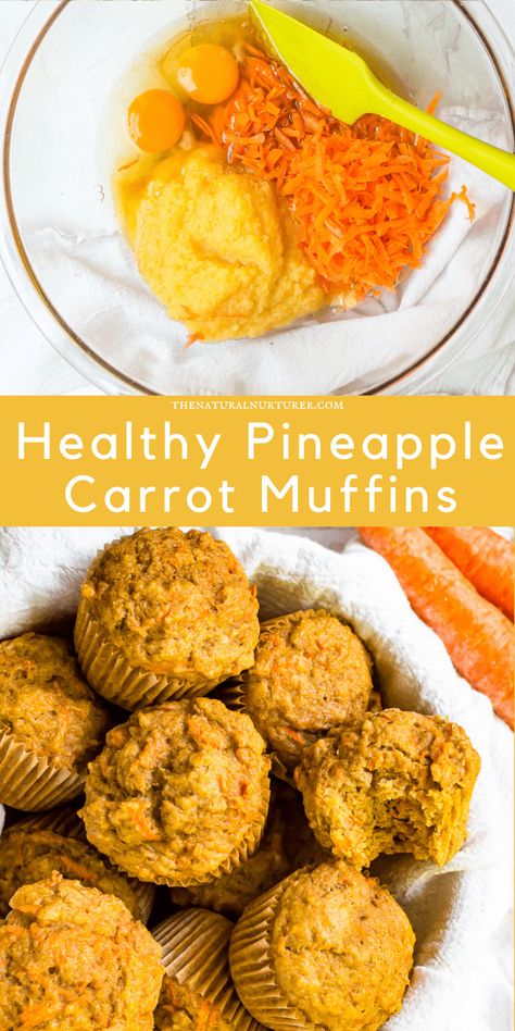 Pineapple Carrot Muffins, Carrot Pineapple Muffins, Pineapple Breakfast, Pineapple Muffins, Natural Nurturer, Breakfast Muffin, Perfect Healthy Breakfast, Healthy Breakfast Muffins, Carrot Cake Muffins