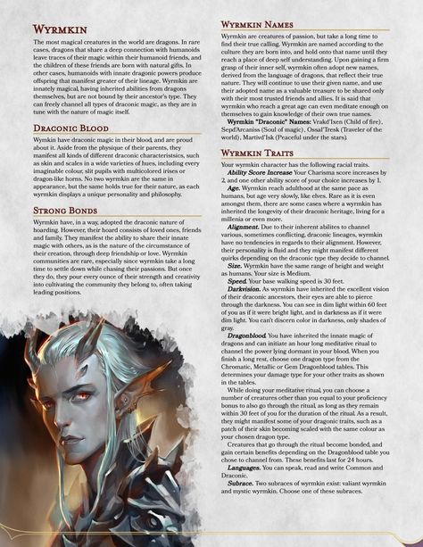 Custom Dnd Races, Dnd Humanoid Races, Cool Dnd Races, D And D Races, Dnd Race Homebrew, Draconic Sorcerer Dnd, Dnd Races Homebrew, Homebrew Races 5e, Humanoid Fantasy Races