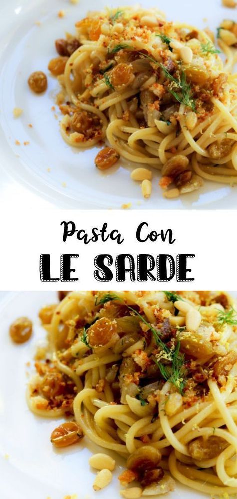 Pasta con le sarde is most likely the most Sicilian dish ever created. Wonderful during the holidays or any night of the week. This pasta dish is made with anchovies, onions, and fresh sardines. Interestingly enough, this is one of the recipes in the Feast of the Seven Fishes! Sicilian Recipes Authentic, Pasta With Sardines, Sicilian Pasta, Sardine Pasta, Authentic Pasta, Anchovy Pasta, Feast Of The Seven Fishes, Sardine Recipes, Seven Fishes