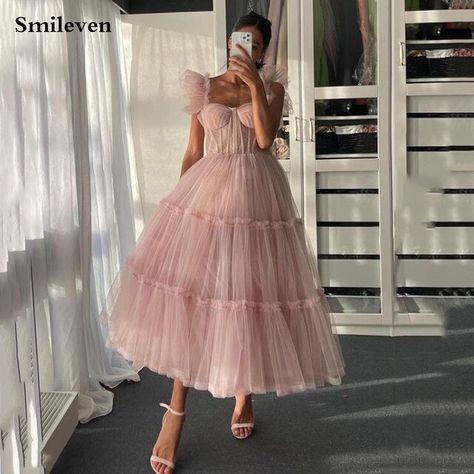 Pink Short Prom Dresses, Ankle Length Prom Dress, Simple Evening Gown, Extra Heels, Cheap Prom Dresses Long, Pink Dress Short, Light Pink Shorts, Short Prom Dresses, Spaghetti Strap Prom Dress