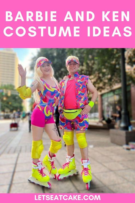 Barbie And Ken Dress Up, Barbie And Ken Family Costume, Diy Barbie And Ken Costume, Barbie Ken Costume Couple Halloween, Ken Outfits Barbie Movie, Diy Ken Costume, Different Barbie Outfits, Barbie Family Halloween Costumes, Ken Outfits Barbie Dolls