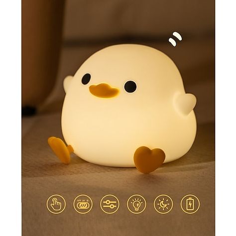 Duck Night Light, Animal Lights, Rechargeable Table Lamp, Nursery Night Light, Rabbit Plush Toy, 3d Night Light, Lamp Bedside, Porto Rico, Bedside Table Lamps