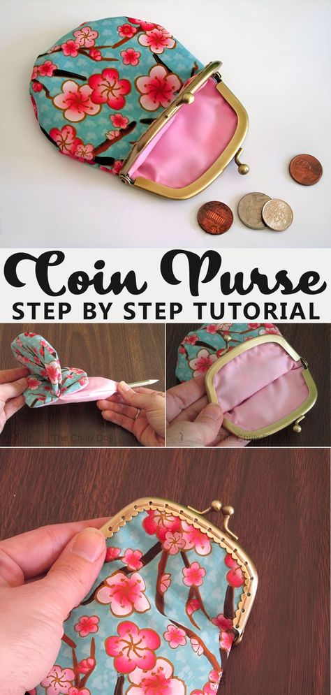 Clasp Coin Purse Tutorial Tiny Coin Purse Pattern, Framed Coin Purse Pattern, Faux Leather Coin Purse Diy, Coin Purse Pattern Free, Sew A Coin Purse, Diy Coin Purse, Purse Patterns Free, Coin Purse Pattern, Necktie Crafts