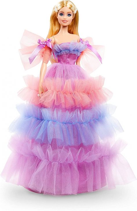 Barbie Birthday Wishes, Sofia Ferreira, Steffi Love, Sky E, Ruffled Gown, Barbie Signature, Barbie Style, Barbie Birthday, Ruffles Fashion