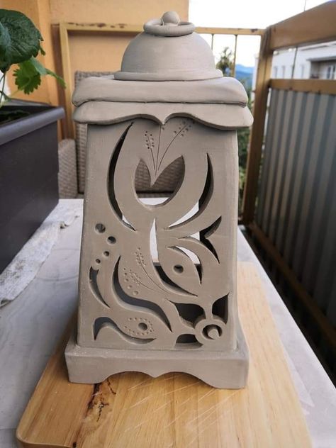 Ceramic Lantern Design, Pottery Lanterns Handmade, Ceramics Lantern Ideas, Clay Lanterns Ceramics, Ceramic Lantern Handmade, Luminaries Ceramic, Clay Lanterns Ideas, Ceramic Lantern Ideas, Ceramic Luminaries