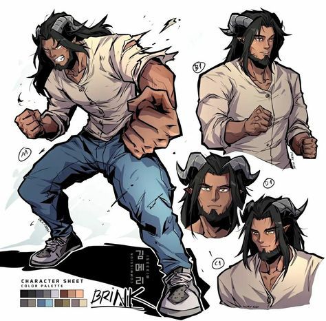 Faunus Oc, Dnd Character Design Nonbinary, Black Superhero Oc Male, Hades Character Design Concept Art, African Oc Male, Black Nonbinary Character Art, Zombie Apocalypse Outfit, Character Template, Super Powers Art