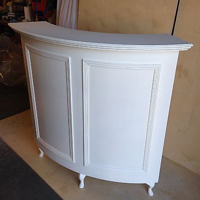 Curved Salon Reception Desk - French style, shabby chic, painted satin white in Business, Office & Industrial, Retail & Shop Fitting, Hair/ Beauty Salon Equipment | eBay Shop Reception Desk, French Style Desk, White Reception Desk, Small Reception Desk, Shabby Chic Salon, Salon Reception Desk, Shabby Chic Wardrobe, Beauty Salon Equipment, Salon Suites