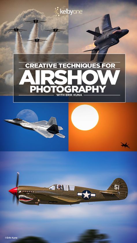 ✈️ Air show photography made creative!📸 Join Erik Kuna at the Sun ’n Fun Aerospace Expo and learn techniques for adding motion, using ND filters, finding unique frames, including the human element, changing perspectives, and more. Erik’s class will give you the tools to go beyond prop blur and static planes, allowing you to tell a compelling story with your photos.🤩 Transform your airshow photography with these creative tips! Link to class: https://kel.by/3WKux95 Airshow Photography, Online Photography Course, Show Photography, Unique Frames, Human Element, Photography Course, Online Photography, Photography Courses, Air Show