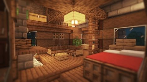 Log House Minecraft, Instagram Log, Minecraft Decoration, Minecraft Houses Blueprints, Minecraft Interior, Minecraft Structures, Minecraft Interior Design, Easy Minecraft Houses, Minecraft Bedroom