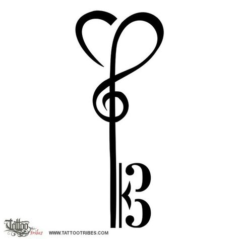 Musical Key Freedom Tattoos, Key Tattoos, Key Tattoo, Music Note Tattoo, Note Tattoo, Bass Clef, Music Tattoos, Treble Clef, Skeleton Key