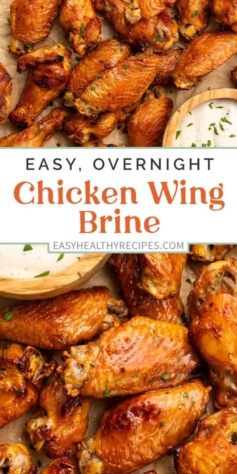 Once you know how to brine chicken wings like a pro, your game days and watch parties will never be the same! This simple chicken brine recipe gives wings SO much incredible flavor in every juicy bite and ensures your wings are nice and tender, even with the crispiest skins. With instructions for perfectly broiled chicken wings included, this will definitely be your new go-to wing recipe! Broiled Chicken Wings, Meat Brine Recipe, How To Brine Chicken Wings, Chicken Wings Brine, Chicken Wing Brine Recipes, How To Brine Chicken, Brine For Chicken Breast, Chicken Wing Brine, Brine Chicken Wings