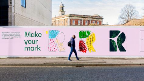 DixonBaxi's Regent's Place identity opts for 'radical softness' | Creative Boom Sustainable Architecture, Hoarding Design, Place Branding, Gomez Palacio, Signage System, Old Logo, Communication Art, Dynamic Design, Identity Logo