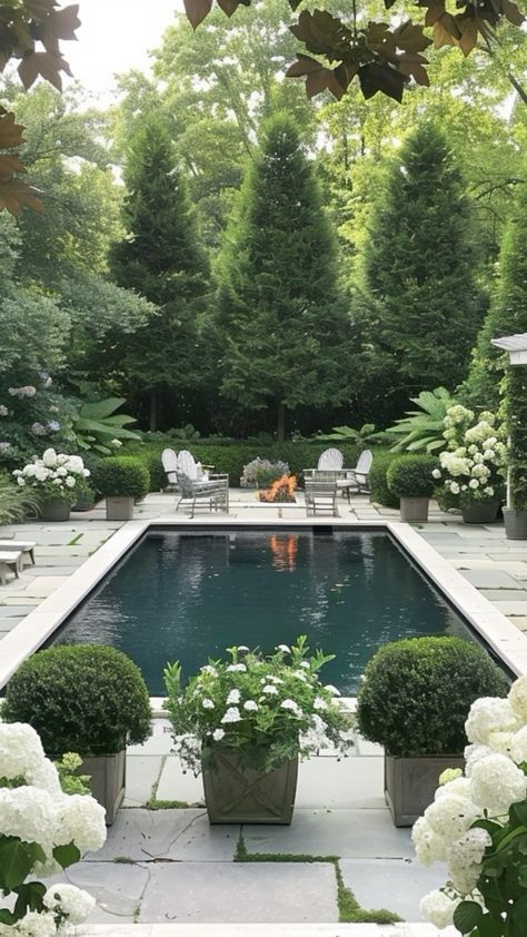 Rockwell Home by Erin | In another life I lived on the coast…. 🤍🤍🤍 AI Assisted Design - @rockwell.home #interiordesignai #interiors4you #coastalliving… | Instagram Backyard Pool Designs Landscaping, Backyard Living Spaces, Cottage Pool, Home Design Exterior, Elegant Pool, Aesthetic Backyard, Landscaping Pool, Pool Inspiration, Pool Landscape Design