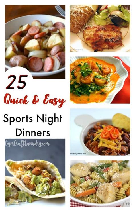 25 Sports Night Dinner Ideas for families on the go. Save money and eat at home! #sportsnights #sportsmoms #weeknightmeals  via @herchel1 Dinner For Sports Nights, Sports Night Dinners, Dinner Ideas For Families, Ground Beef And Cabbage, Dinner Family, Dinner Quick, Simple Dinners, Eat At Home, Chicken Recipes Easy