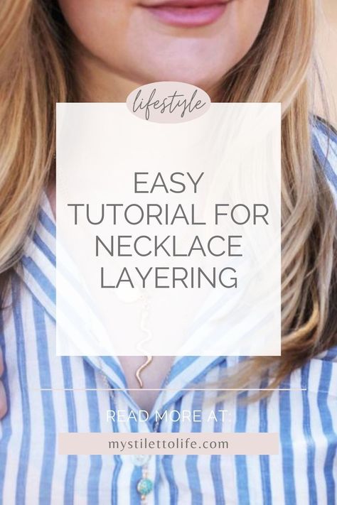 Looking for an easy way to layer your necklaces? My Stiletto Life is sharing her easy tutorial that will help you become a pro at layering your jewelry. Follow for more 2024 beauty tips, outfit ideas, and style guides! Jewelry Wearing Tips, Layering Silver And Gold Necklaces, Stylish Gold Necklace Designs, How To Wear Layered Necklaces, Layering Necklaces Hack, Layered Chains Gold, How To Layer Pearl Necklaces, V Neck Necklace Guide, How To Layer Necklaces Ideas