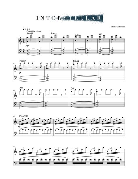 Download and print in PDF or MIDI free sheet music of Cornfield Chase - Hans Zimmer for Cornfield Chase by Hans Zimmer arranged by maggggoooooo for Piano (Solo) Interstellar Piano Sheet Music, Cornfield Chase Piano, Flute Memes, Cornfield Chase, Music Theory Piano, Piano Sheet Music Pdf, Sheet Music For Piano, Sheet Music Pdf, Music Sheets