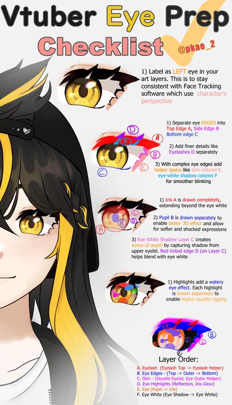 Croquis, How To Separate Vtuber Model, Live2d Model Parts, Vtuber Model Separation Guide, Anime Eyes Animation, Vtuber Layer Guide, Vtuber Model Layers, Vtuber Eye Layers, Vtuber Model Base Sheet