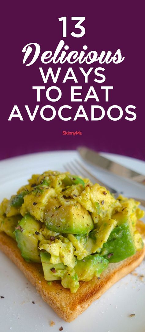 Try these 13 Delicious Ways to Eat Avocados... Because avocados are delicious. :) 1200 Calorie Diet Meal Plans, Avocado Recipes Healthy, Avocado On Toast, Avocado Dessert, Avocado Brownies, Avocado Smoothie, Keto Foods, On Toast, Avocado Recipes