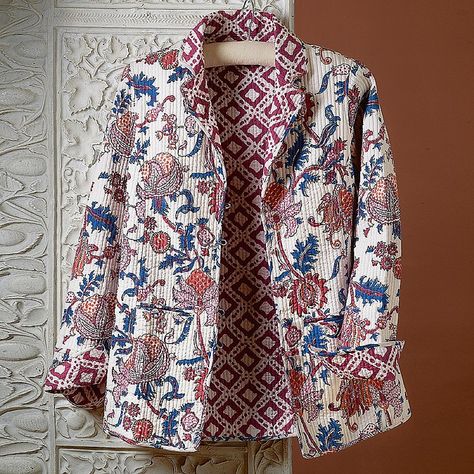 Floral Embroidered Shirt, Unusual Home, Art Deco Dress, Batik Fashion, Reversible Coat, History Art, Quilt Jacket, Jewellery Gifts, House Interiors