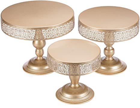 Amazon.com: Hotity 3-Piece Cake Stand Set Round Metal Cake Stands Dessert Display Cupcake Stands, Light Gold : Home & Kitchen Small Cake Stand, Snack Display, Cupcake Display Stand, Dessert Holder, Dessert Display Stand, Gold Cake Stand, Metal Cake Stand, Round Cake Stand, Golden Cake