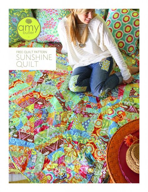 Amy Butler Quilt, Amy Butler Patterns, Sunshine Quilt, Fun Quilts, Amy Butler Fabric, Amy Butler, Nice Colors, Patchwork Patterns, Quilting Patterns