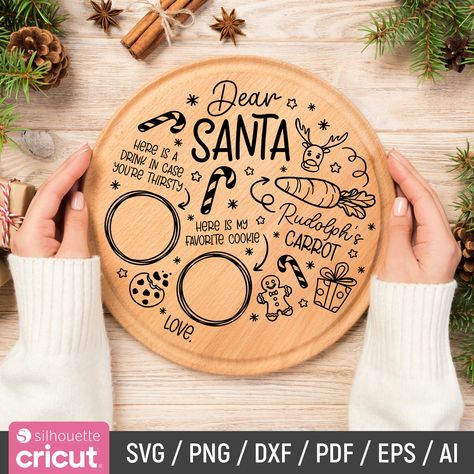 Dear Santa Tray Svg, Christmas Svg, Santa Tray Svg, Santa Plate Svg, Santa Milk Cookies Svg, Cookies for Santa Svg, Dxf,  Instant Download by WorldOfTemplateStore on Etsy Santa Plate Svg, Dear Santa Tray, Cookies For Santa Svg, Santa Tray Svg, Santa Tray, Santa Plate, Cookies For Santa, Download Sign, Santa Svg