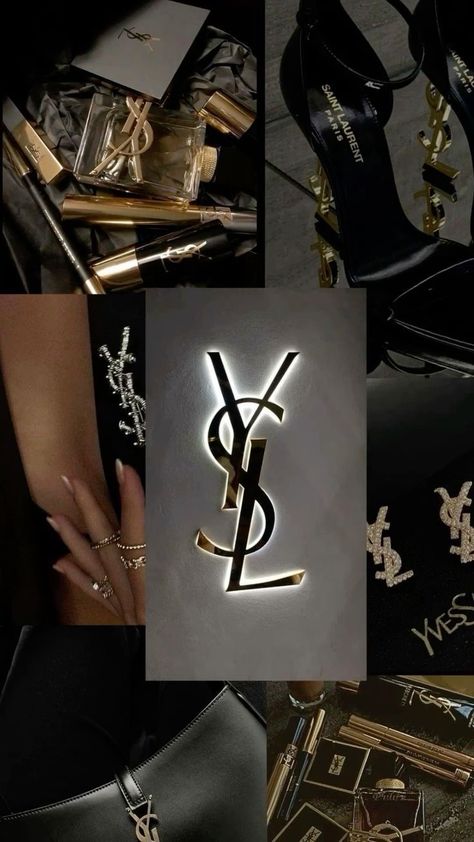 Ysl Wallpaper, Ysl Vibes, Black And Gold Wallpaper, Saint Laurent Aesthetic, Ysl Aesthetic, Shoes Heels Classy, Ysl Heels, Dark Feminine Aesthetic, Luxury Lifestyle Dreams