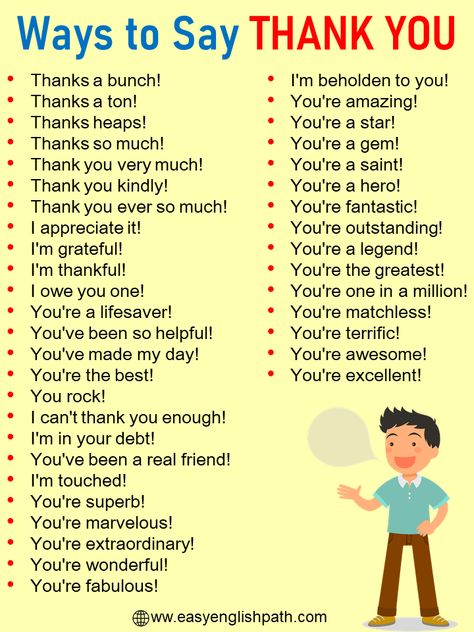 50 Different Ways to Say “Thank You” In English. Learn Different Ways to Say "Thank You" Other Way To Say Thank You, Ways To Say You're Welcome, Other Ways To Say How Are You, Say Thank You In Different Ways, Other Ways To Say Thank You, How To Say Thank You In Different Ways, Ways To Say Thank You, Ways To Say Thanks, Cursive Writing Practice Sheets