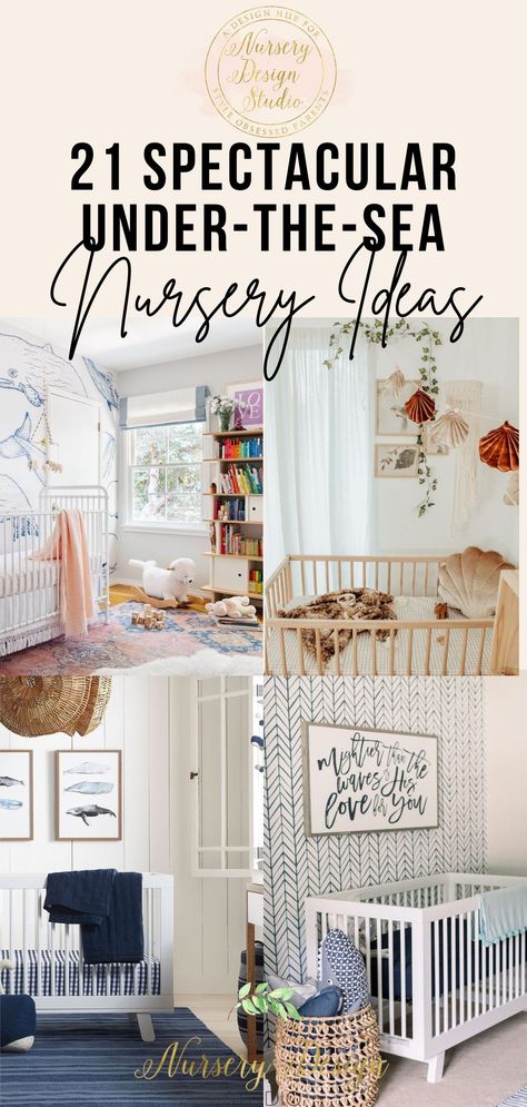 If you're looking for a theme for your baby's nursery, why not consider an under-the-sea theme? Here are 21 spectacular under-the-sea nursery ideas to inspire you. Under Sea Nursery Ocean Themes, Nursery Decor Ocean, Nursery Theme Ocean, Different Nursery Themes, Ocean Inspired Nursery, Nursery Ideas Sea Theme, Under The Sea Theme Nursery, Baby Boy Nursery Ocean Theme, Under The Sea Playroom