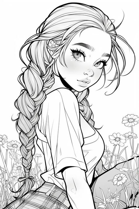 People Coloring Pages For Grown Ups, Girl Coloring Pages For Kids, Cute Girl Coloring Pages, Girl Colouring Pages, Pretty Coloring Pages, Nightwing Cosplay, Girl Coloring Pages, People Coloring Pages, Comic Book Girl