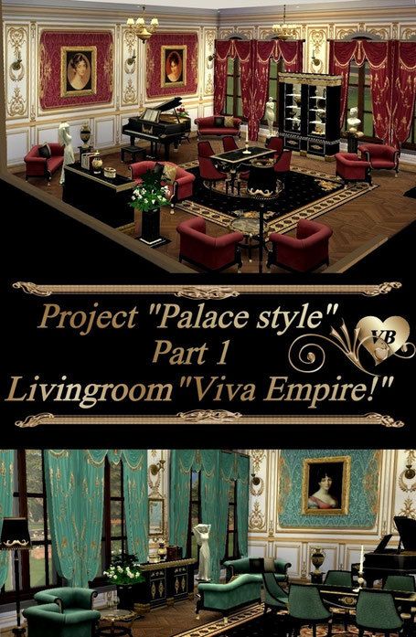 Historical Style Furniture and Interior Project “Palace style”by VB Sims [#ts4_bb] Sims 4 Cc Palace Furniture, Sims 4 Palace Interior, Sims 4 Victorian Living Room, Sims 4 Palace Cc, Sims 4 Castle Interior, Sims 4 Victorian Cc Furniture, Sims 4 Royal Cc Furniture, Sims Mansion, Sims Victorian