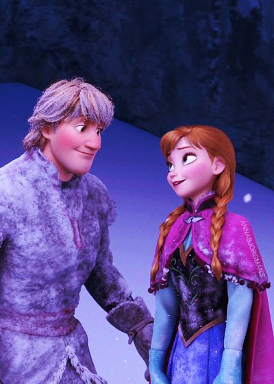 Anna & Kristoff-------- see that look in his eyes? he staring at Anna. While, she does not notice..... Throughout the movie he stares at her all the time and she does not notice... And at the end of the movie Olaf tells her that Kristoff loves her and she is surprised? Good theory right?                                            -Hailey XOXO Frozen Anna And Kristoff, Kristoff Frozen, Princess And Prince, Anna Kristoff, Disney Icons, Images Disney, Frozen Disney Movie, Princess Anna, Frozen Princess